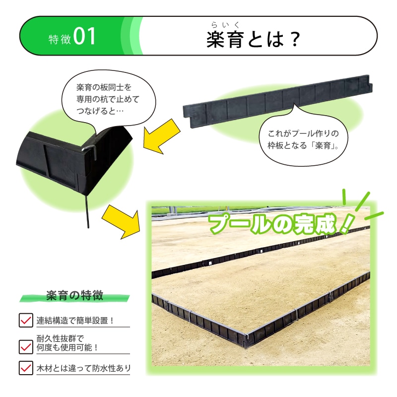 プール育苗用枠板楽育ライク1000×90×16サンポリ【代引不可】