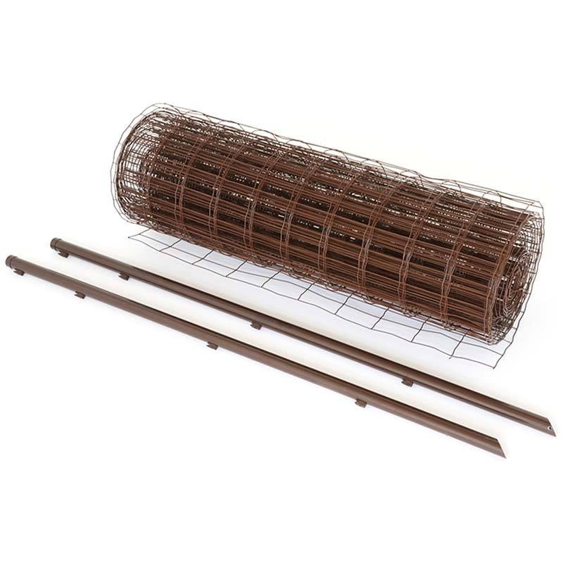 茶 アニマルフェンス セット 1.2×20m (フェンス1巻・支柱11本) ブラウン 害獣 防獣 イノシシ 猪 対策 太陽光発電 フェンス プラスワイズ シN 代引不可 BRF12