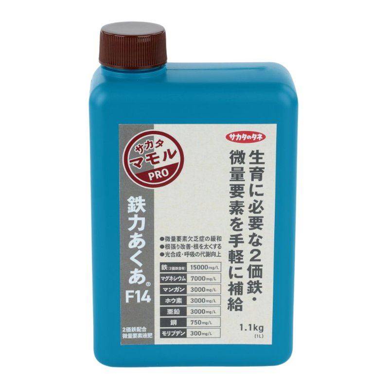 鉄力あくあ F14 1L ミネラルの補給 液体肥料 鉄イオン サカタのタネ サカタマモルシリーズ 二価鉄配合 高温対策 活着促進 イチゴ栽培に DZ
