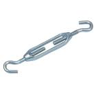 ロープ付属金具 ダイカスト ターンバックル 両フック(白) 電気メッキ DT DT6 ねじの径 W1/4 枠長 78 mm 全長 MIN-MAX 120-180 mm スリーエッチ HHH 代引不可|