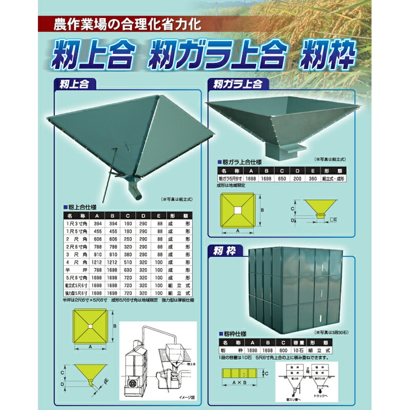 籾上合2尺6寸角成型笹川農機【代引不可】