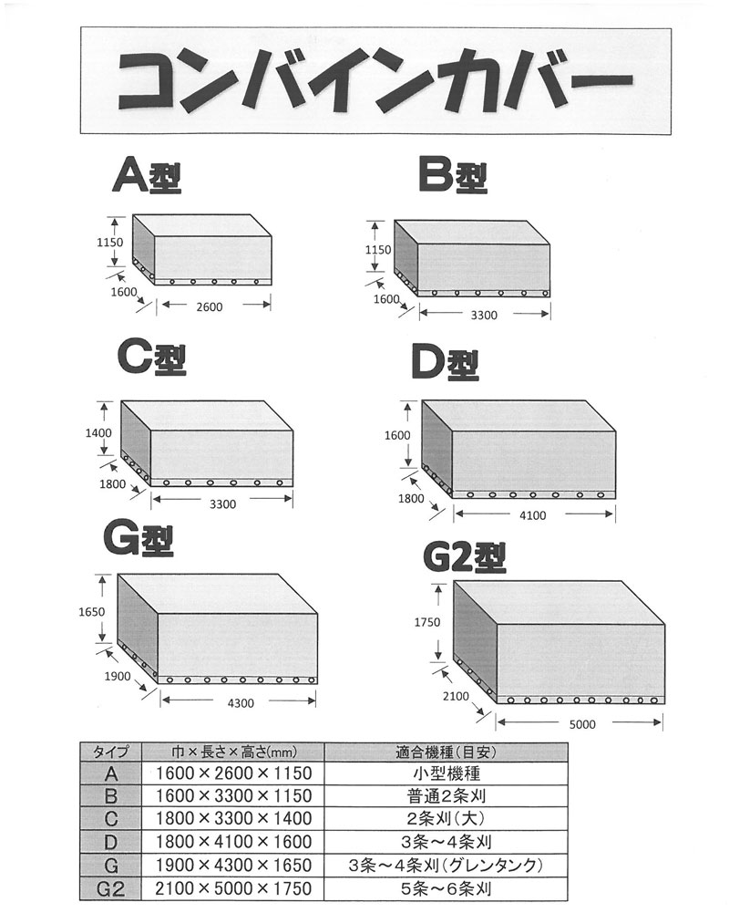 コンバインカバーG2型オレンジ5条～6条刈用幅2100×長さ5000×高さ1750mmケーエス製販ケS【代引不可】