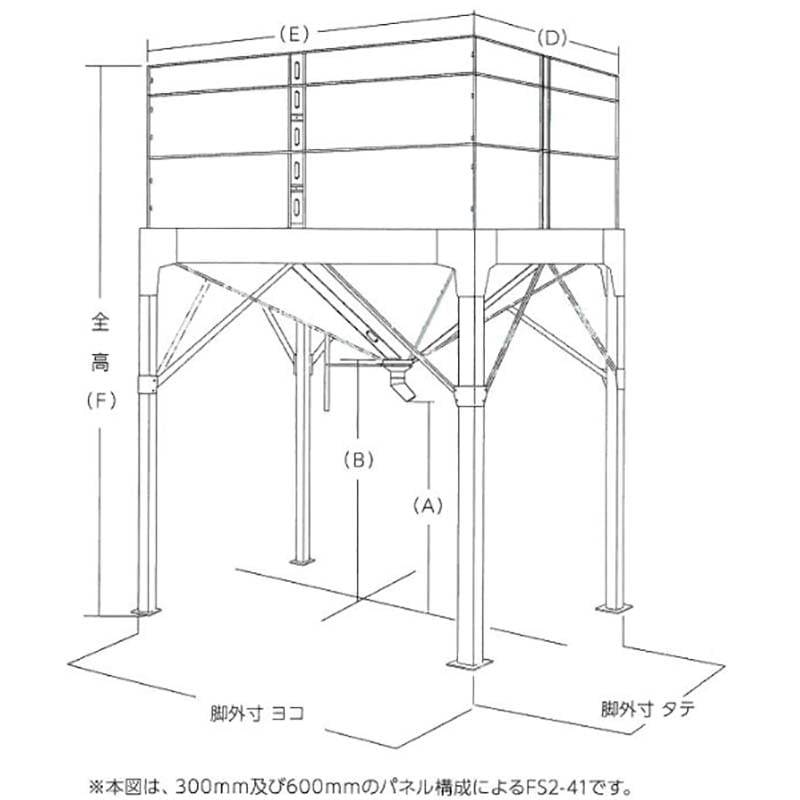 【個人宅配送不可】カントリーストッカー正方形タイプ超強力型CS1-100容量100石穀物貯蔵タンクケーエス製販【代引不可】