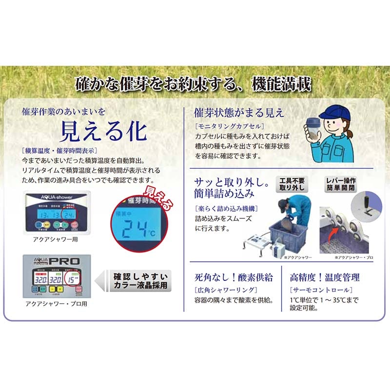 【個人宅配送不可】ハトムネ催芽機アクアシャワーAQ-250タイガーカワシマホT【代引不可】