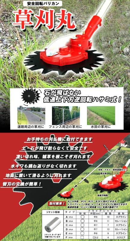 N-830 草刈丸 (安全回転バリカン) ニシガキ 三冨D