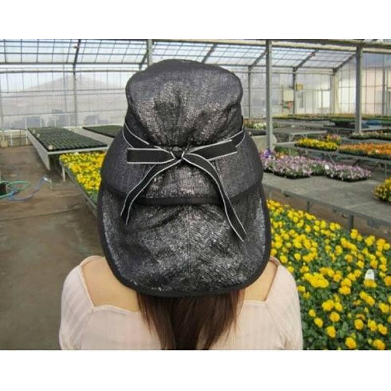 エレガント涼かちゃん ブラック 帽子+着脱式ケープ 槍木産業 うつぎ産業 熱中症対策 カ施 代引不可