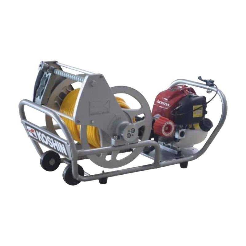 エンジン式小型動噴 MS-ERH100 ホース6mm径 100m ホースリール付 4サイクルエンジン (ホンダGX25) 重量21.5kg 工進 KOSHIN 除草 散布 シB 代引不可