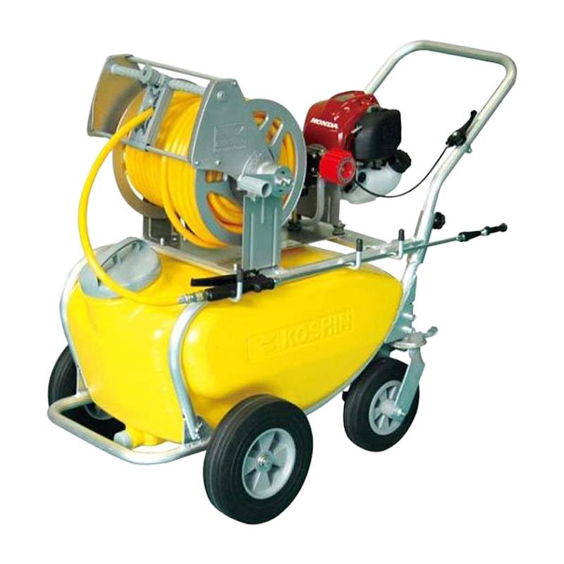 エンジン式小型動噴 MS-ERH50TH85 ホース8.5mm径 50m 50Lタンクキャリー付 4サイクルエンジン 重量40kg 工進 KOSHIN 除草 散布 シB 代引不可