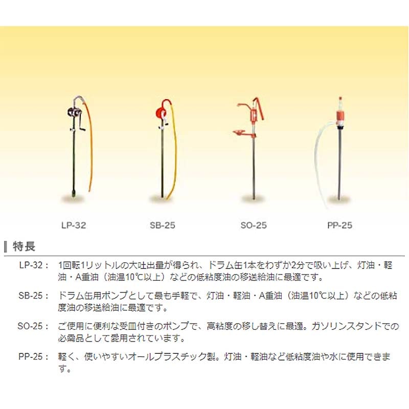 手動ドラムポンプ LP-32 吐出ホース32mm径×1275mm 1回転/1L プラスワイズ本店｜手動ドラムポンプ LP-32 吐出ホース32mm径×1275mm 1