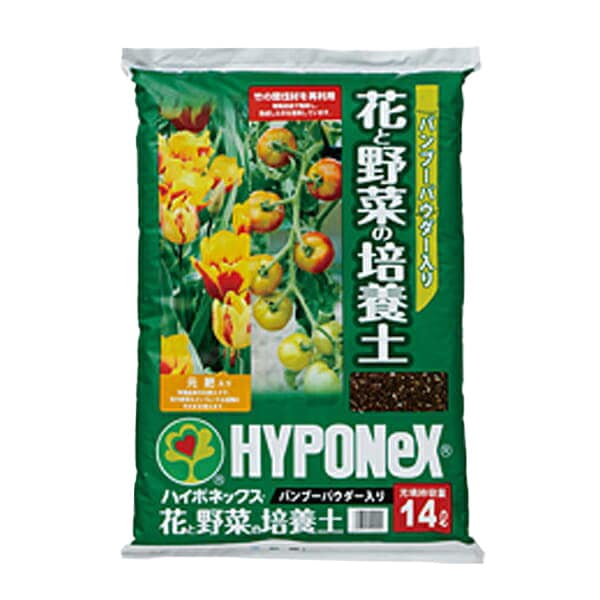 14L×12袋 ハイポネックス バンブーパウダー入り 花 と 野菜 の 培養土 タS 個人宅配送不可 代引不可