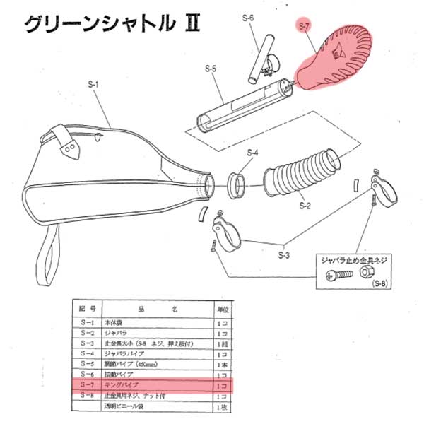 パイプのみ グリーンシャトル2用キングパイプ S-7 ヤマト農磁 丸T D