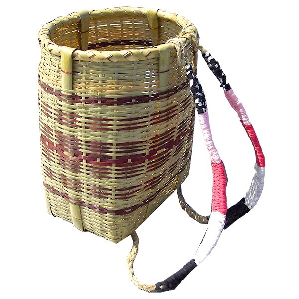 プラスワイズ本店｜竹製 背負い籠 丸大 楕円 直径28-32cm×高さ45cm