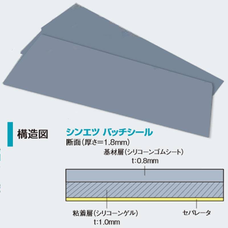 本州限定価格 10枚 貼るだけ 水路補修 シール シンエツパッチシール 1m×30cm HNS-200 建築 土木 用 信越シリコーン 共B 代引不可