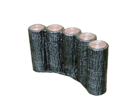 5個 プラ擬木 はなえ80R 200平 5連 連結 庭 花壇縁石 サンポリ 代引不可