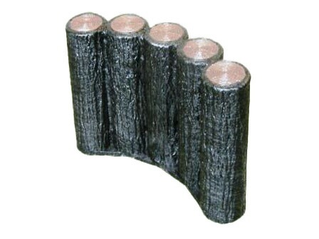 5個 プラ擬木 はなえ80R 300平 5連 連結 庭 花壇縁石 サンポリ 代引不可