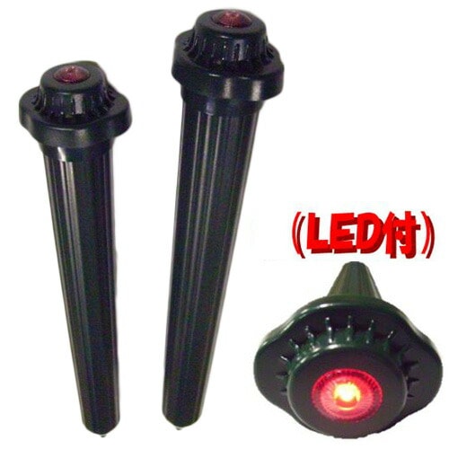 コンパル LED付プラ モグラ防除器 2本組 音波 振動 もぐら対策 アサノヤ産業 D