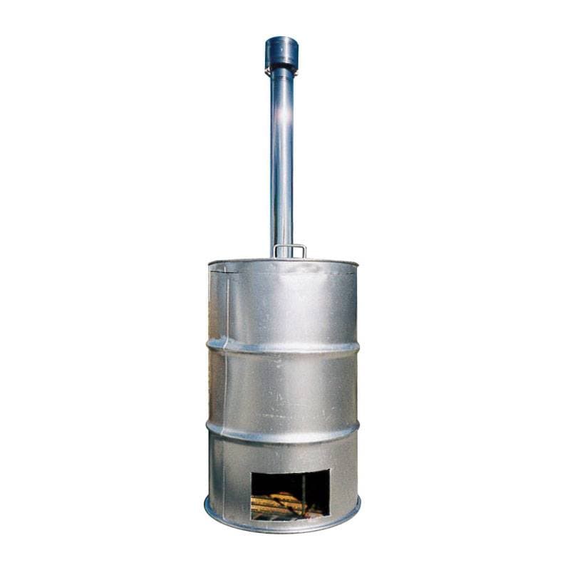 塗装有 シルバー ドラム缶焼却炉 煙突付 200L ドラム缶 焼却炉 小型 家庭用 農家 木材 木くず 紙くず 落ち葉 枝 ゴミ 家庭ごみ 焼却 受注生産品 ミY 代引不可