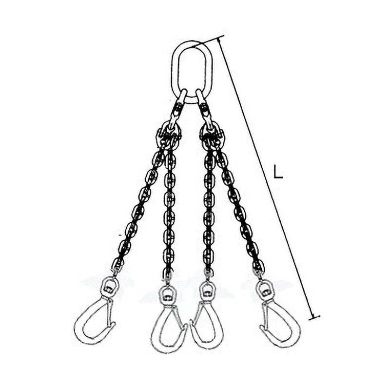 スイベル 機能付き チェーンフック 4本吊 CYF1.5Q15 使用荷重 3トン 有効長1500mm フック スリーエッチ HHH 代引不可
