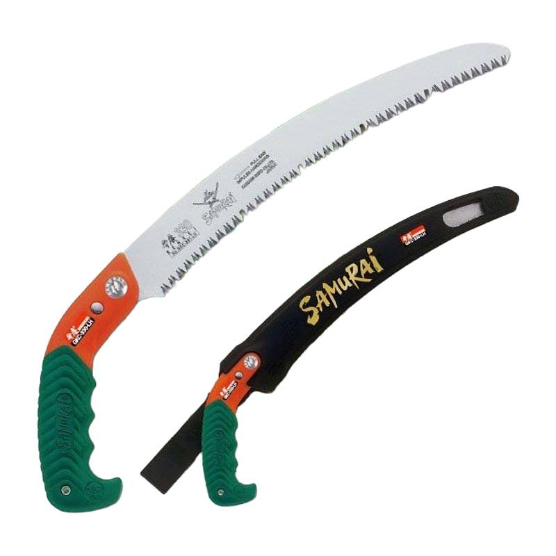 SAMURAI (サムライ) 鋸 弁慶シリーズ GKC-330-LH 曲刃タイプ 荒目 刃長 330mm ピッチ 4.0mm ノコギリ のこぎり 剪定 三冨D