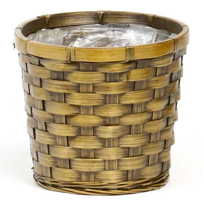 巾広 バンブー ダ鉢 6号 直径22×20cm 203-60D かご カゴ バスケット フラワーベース 竹 花材 松K 代引不可