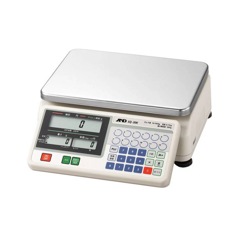 A&D 店舗用料金はかり SQ-15K ひょう量 15000g 検定付き 計測 計測器 計量 測量 測定 電子 デジタル エーアンドディー キャンセル・返品不可 宇N 代引不可