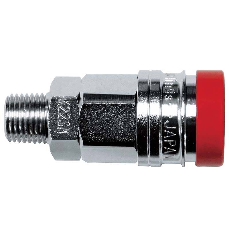 ワンタッチ エアソケット Guard 管用 めねじ用 R1/4 赤 AG-POG-22SM ワンタッチ式 パオック H