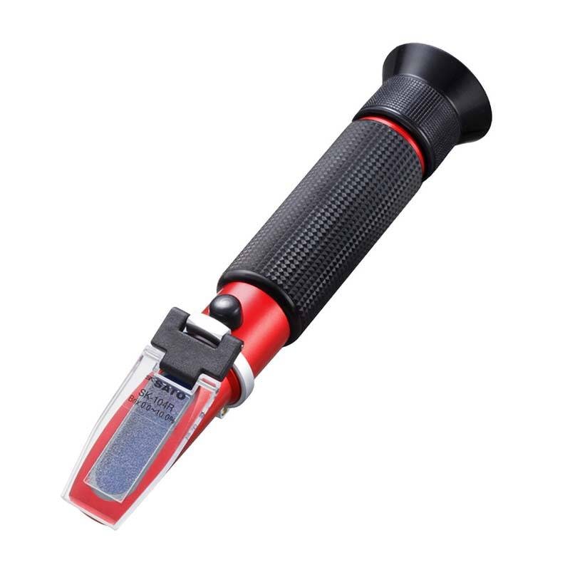 手持屈折計 自動温度補正付 SK-104R 0184-00 Brix 0.0～10.0% 糖度 濃度 計測 測定 佐藤計量器製作所 宇N 代引不可