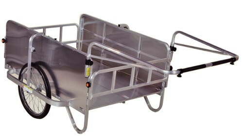 ハラックス 折り畳み式 リヤカー コンパック HC-1208NA 側面アルミパネル付 ノーパンク 防J 代引不可