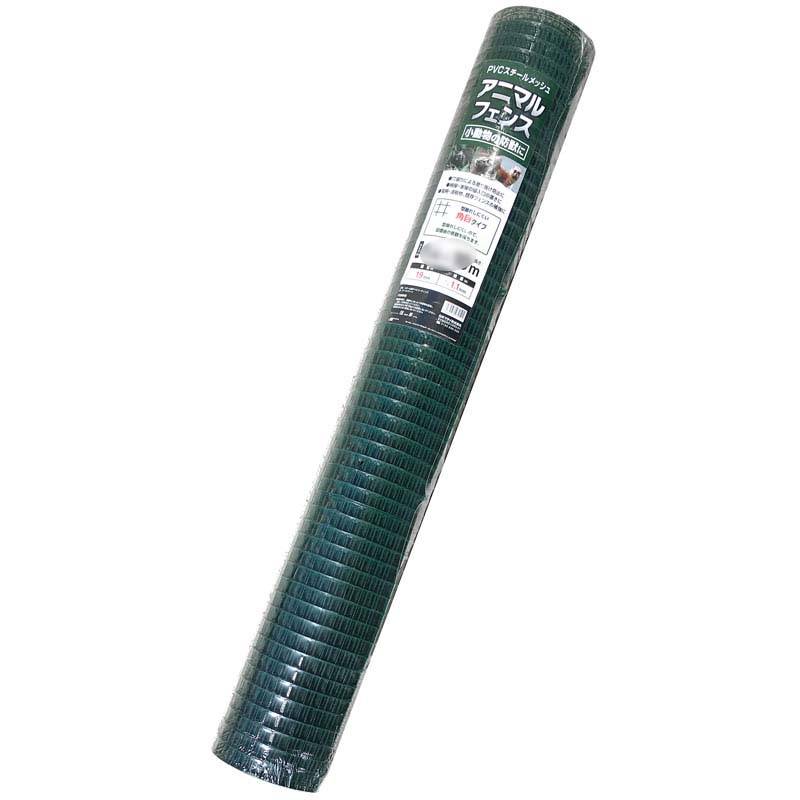 フェンスのみ PVC スチール メッシュ アニマルフェンス 1.2m×20m 5×10cm 角目 ダークグリーン 日本マタイ 代引不可