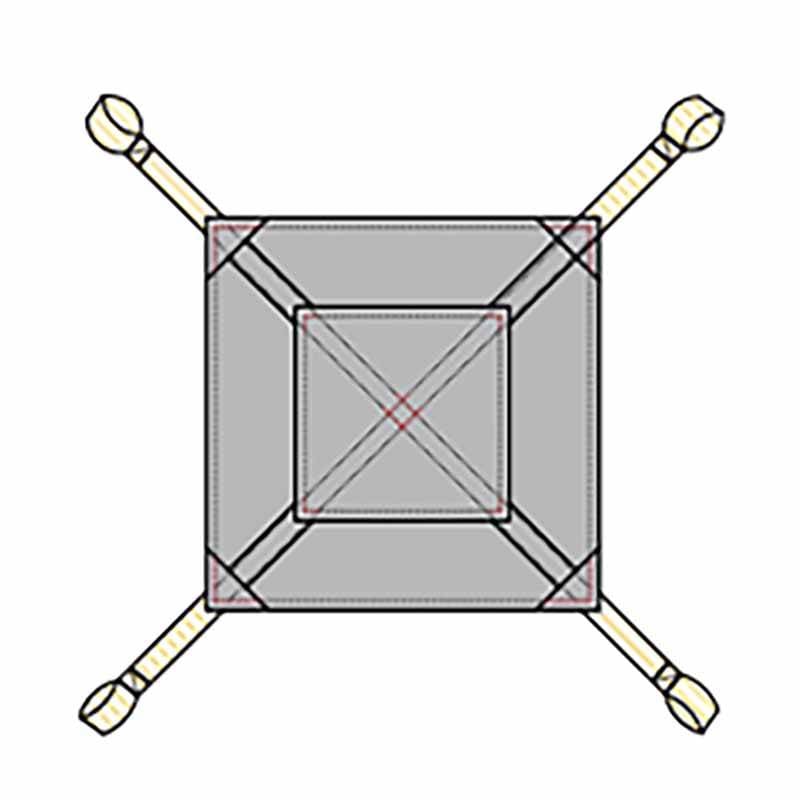 受注生産 バロンモッコ PP 4点吊タイプ 5枚入 運搬吊具 250×250cm 工事現場 土木工事の運搬用に 小泉製麻 個人宅配送不可 代引不可