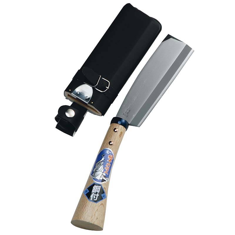 手打ヤスキ鋼付 サヤ付鉈 210mm 07025 鉈 なた 薪割り 小枝打ち 燕三条製 浅野木工所 H