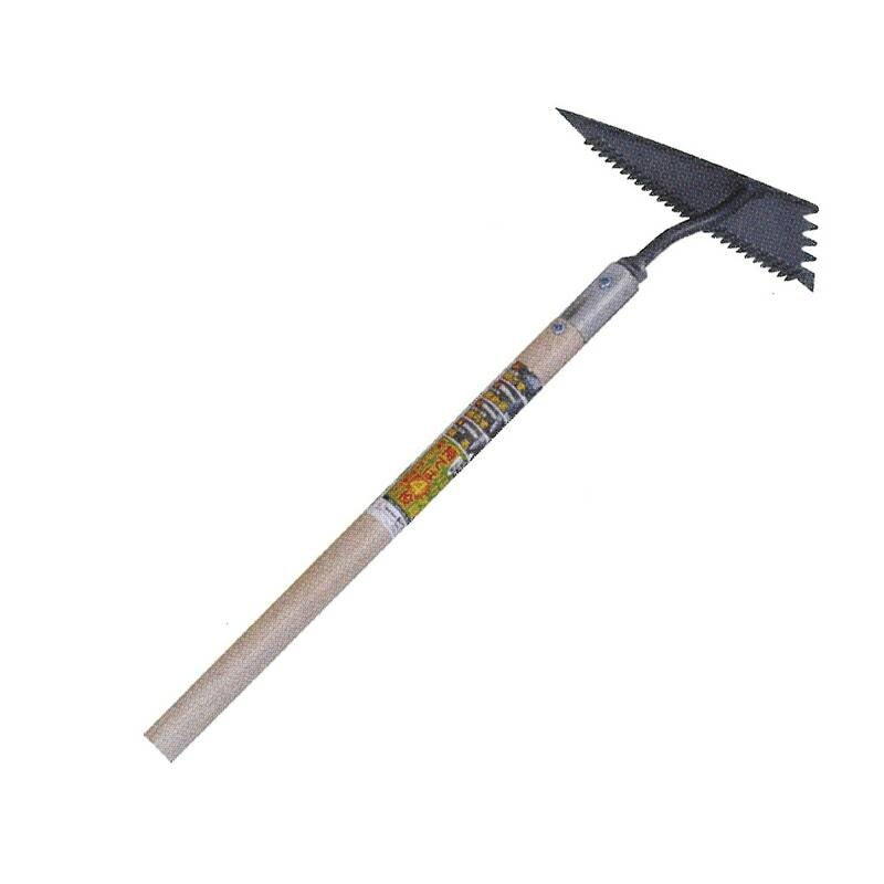 ステンレス三角鍬 ほり次郎 木柄 全長1460mm 刃長240mm DK-808 ドウカン 道灌 三冨D