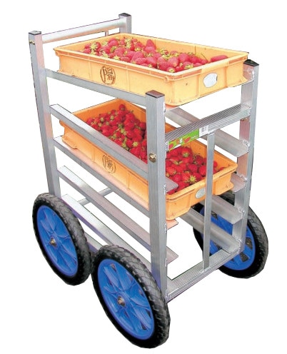ハラックス 愛菜号 アルミ製 いちご収穫用ワゴン SW-514 5段タイプ 防J 代引不可