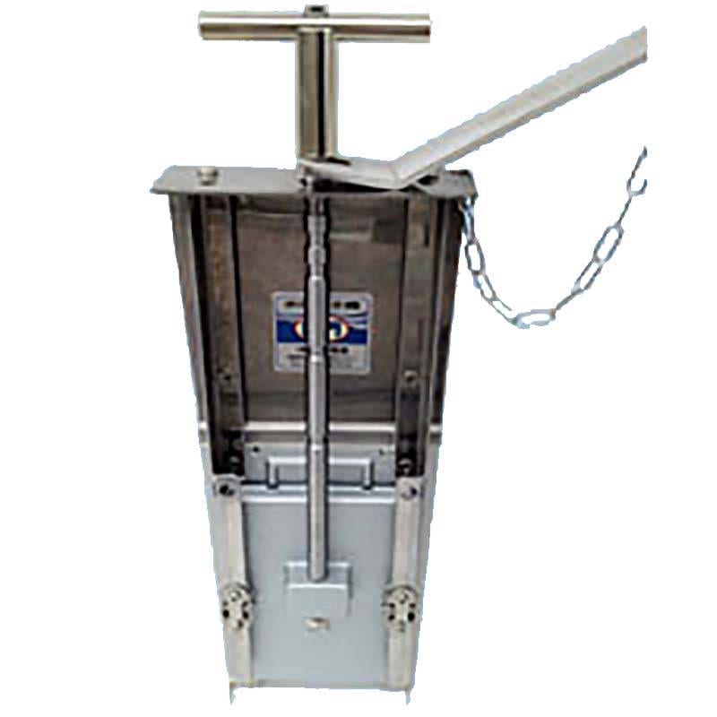 ステンレス製 水田 止水 機 田門 浅い水路用 せまい水口用 手動タイプ S40-02 田んぼ 三田精機 代引不可