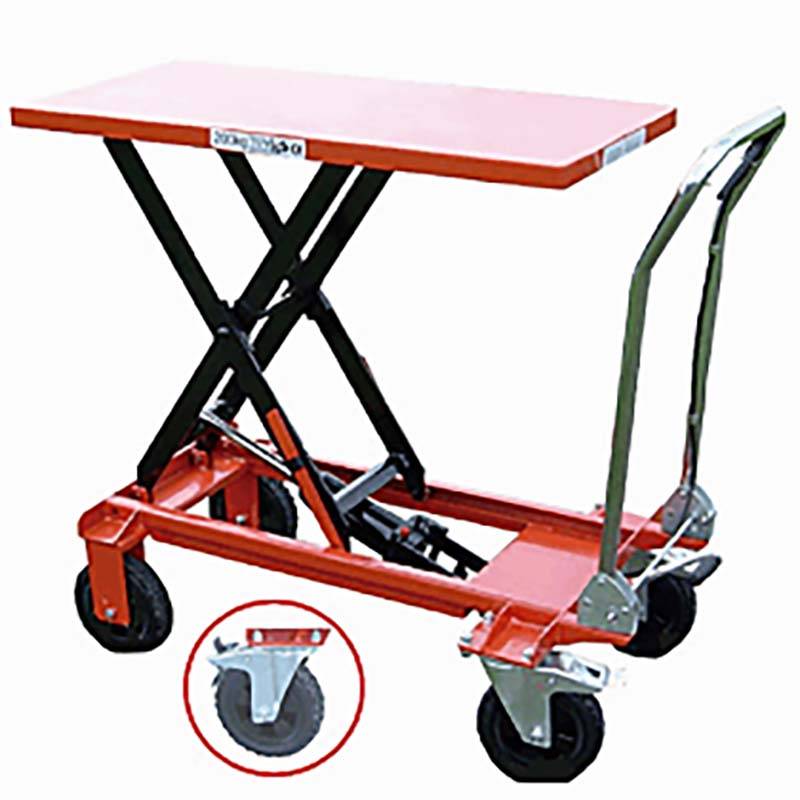 油圧テーブルリフト 油圧式 テーブル運搬車 200kg 大車輪タイプ KT-200LB 運搬 リフト 和コーポレーション 個人宅配送不可 北海道不可 代引不可