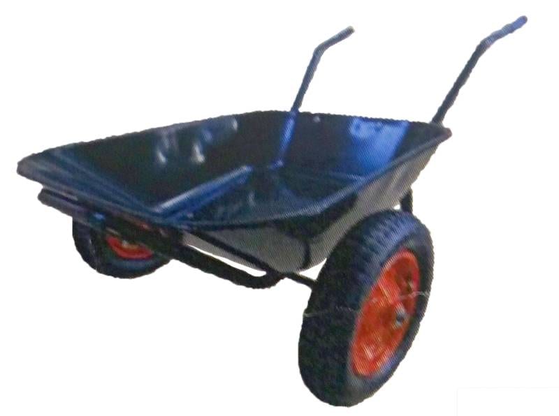 手押し 低床 二輪車 バケット 付 WB4510 農業用 園芸用 飼料用 鉄製 エアータイヤ ( 一輪車 タイプの 二輪車 ) ネコ シN 代引不可