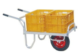 ハラックス コン助 アルミ製 平形一輪車 CN-B40D 20kgコンテナ2個用 ブレーキ付 防J 個人宅配送不可 代引不可