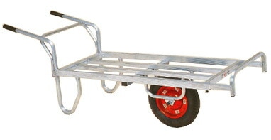 ハラックス コン助 アルミ製 平形一輪車 CN-B65D ストッパー伸縮タイプ ブレーキ付 防J 個人宅配送不可 代引不可