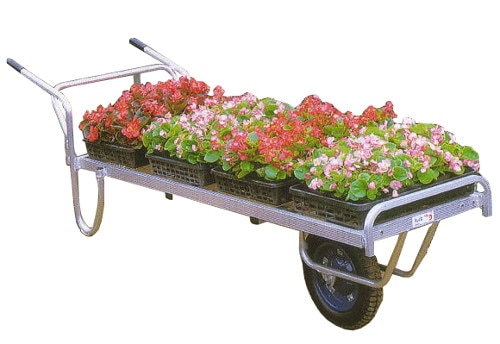 ハラックス コン助 アルミ製 花用一輪車 CN-200S ストッパー伸縮タイプ 荷台全面フラット 防J 代引不可