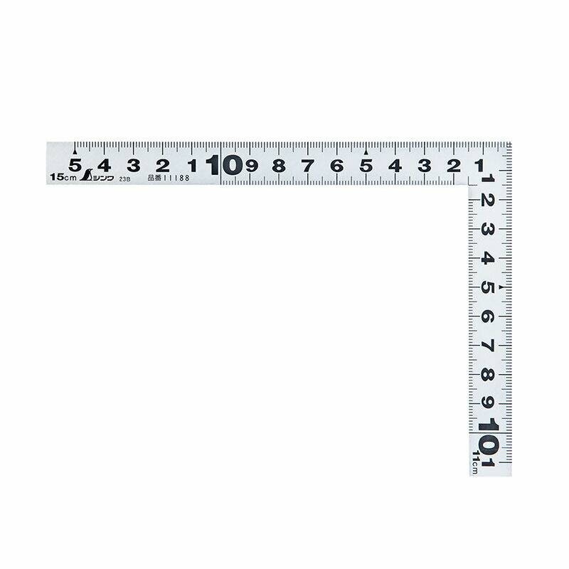 曲尺 平ぴた シルバー 15×11cm 表裏同目 11188 計測 工具 シンワ測定 H