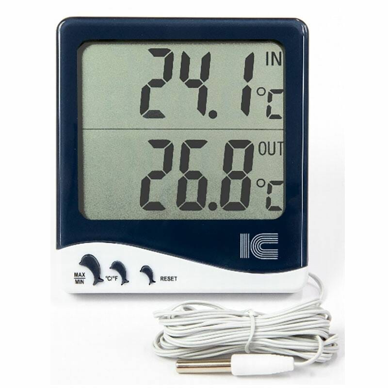 温度計 サーモ1001 デジタル最高最低温度計 10個 センサーコード付 壁掛け 卓上 防水 温度管理 アイシー IC 金TD