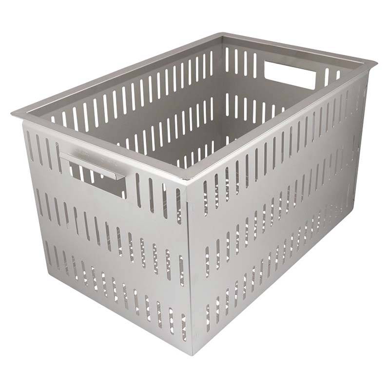 軽量ステンレスコンテナ ST-1A290 底面高通気タイプ 515×340×H290mm 丈夫で長持ち 食品工場 収穫 水切り 洗浄 運搬 保管 スギコ産業 代引不可