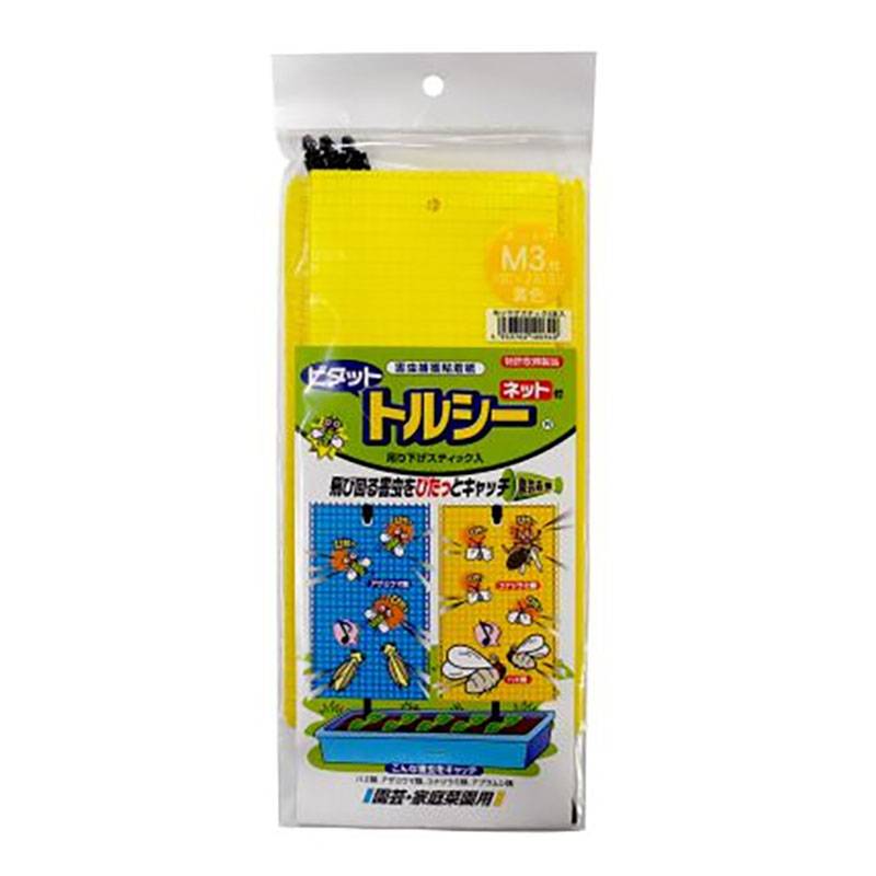捕虫紙 ビタットトルシー ネット付 M3 黄色 M 3枚入 100袋 100×230mm トルシー 害虫捕獲粘着紙 一色本店 個人宅配送不可 代引不可