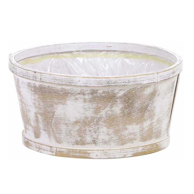 アンティークウッディ 丸 手無 M 745-203W 直径18×9cm フラワーベース かご カゴ 籠 バスケット 花器 花材 松K 代引不可