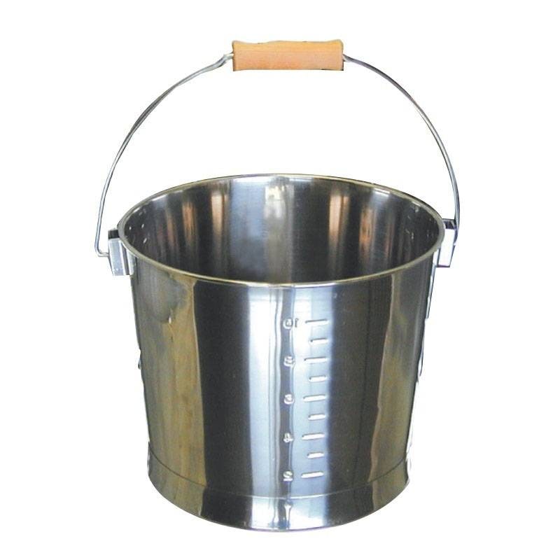18-8目盛付 バケツ 木製取手 SH-640B 容量約10L スギコ 耐久性 耐食性 ステンレス製 運搬 スギコ産業 代引不可