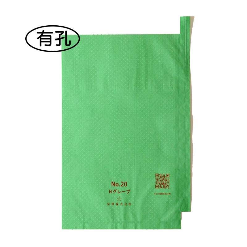 3000枚 果実袋 シャイン20号 有孔 段有 緑 Hグレープ 217×315mm 553689 4570123993009 シャインマスカット用 ブドウ ぶどう用掛袋 星野 代引不可