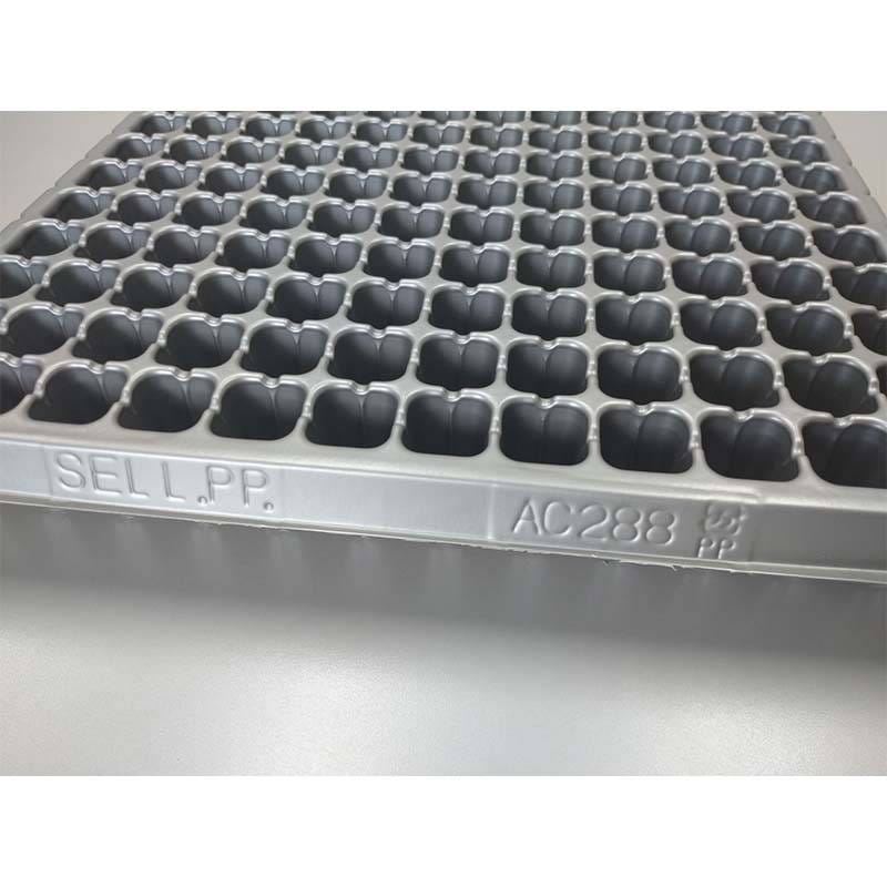 100枚 セルトレー 銀 288穴 角穴 280×545mm 上穴なし ポリプロピレン 国産 インチタイプ 育苗トレー セルトレイ アンドウケミカル サT 個人宅配送不可 代引不可