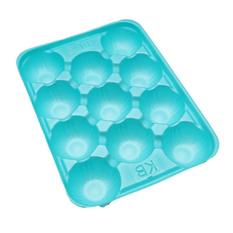 100枚 PSP フルーツトレー 11穴 3kg用 355×270mm グリーンS コバヤシ 11H 果物容器 ホールトレー 桃 なしり んご などに 大K D