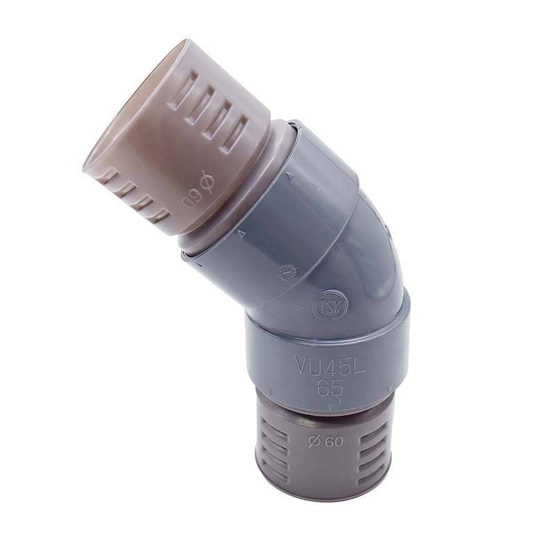 暗渠パイプ部品 45°エルボ φ60mm 継手 PE暗渠排水管 部品 暗渠パイプ あんきょ資材 水はけ 水たまり解消 T産 代引不可