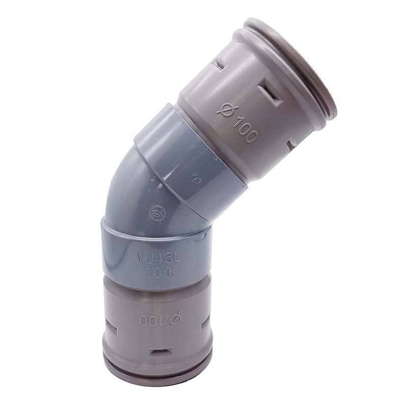 暗渠パイプ部品 45°エルボ φ100mm 継手 PE暗渠排水管 部品 暗渠パイプ あんきょ資材 水はけ 水たまり解消 T産 代引不可